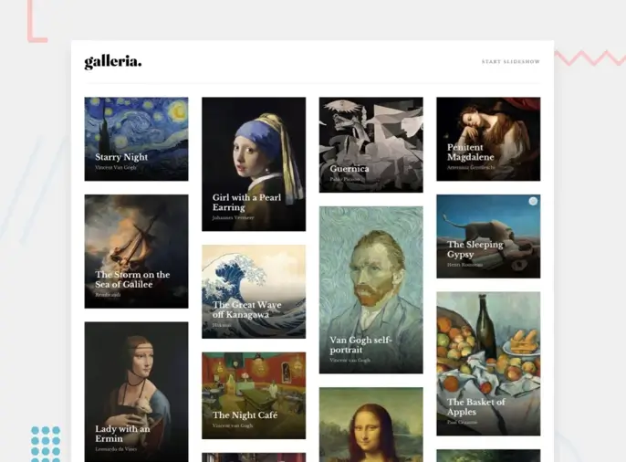 art gallery showcase app